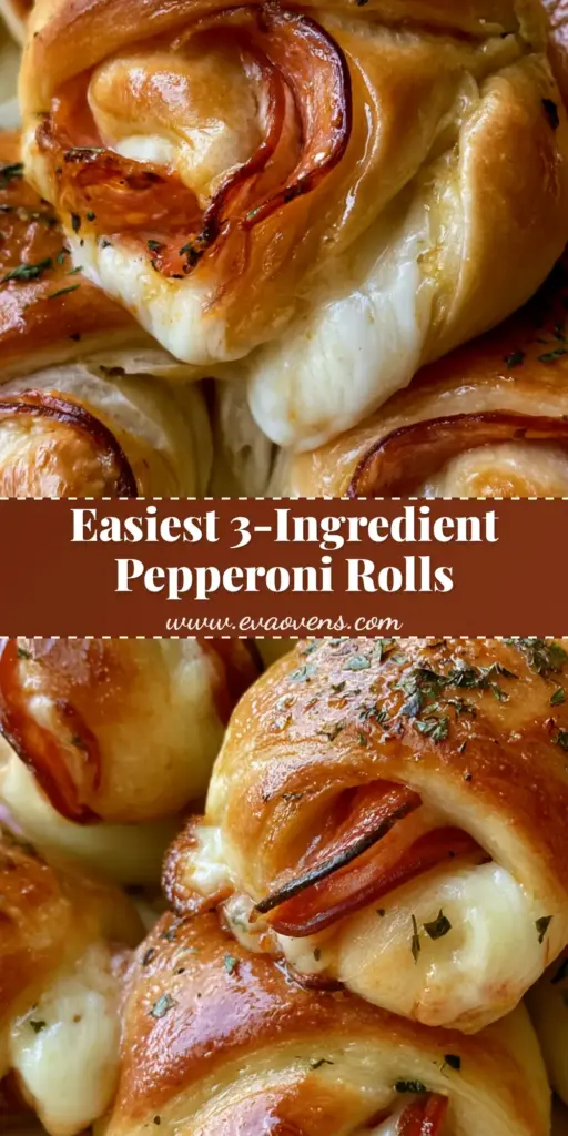 Easy Pepperoni Rolls Recipe with Garlic Herb Butter 3 A stack of freshly baked, golden-brown pepperoni rolls with melted cheese oozing out and a garlic parsley butter glaze. (Easy Pepperoni Rolls Recipe)