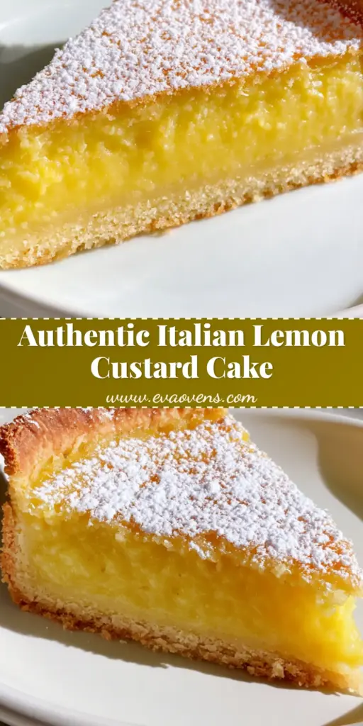 Italian Lemon Custard Cake: The Ultimate Buttery Citrus Delight 3 A close-up slice of Italian Lemon Custard Cake with a golden-brown buttery shortcrust and vibrant yellow custard filling on a white plate.