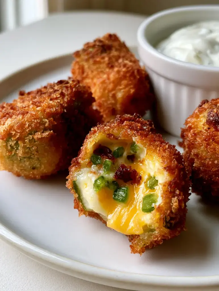 Jalapeno Popper Bites: The Ultimate Crispy, Cheesy Party Appetizer 1 Close up shot of panko breaded Jalapeno Popper Bites showing the crunchy texture.