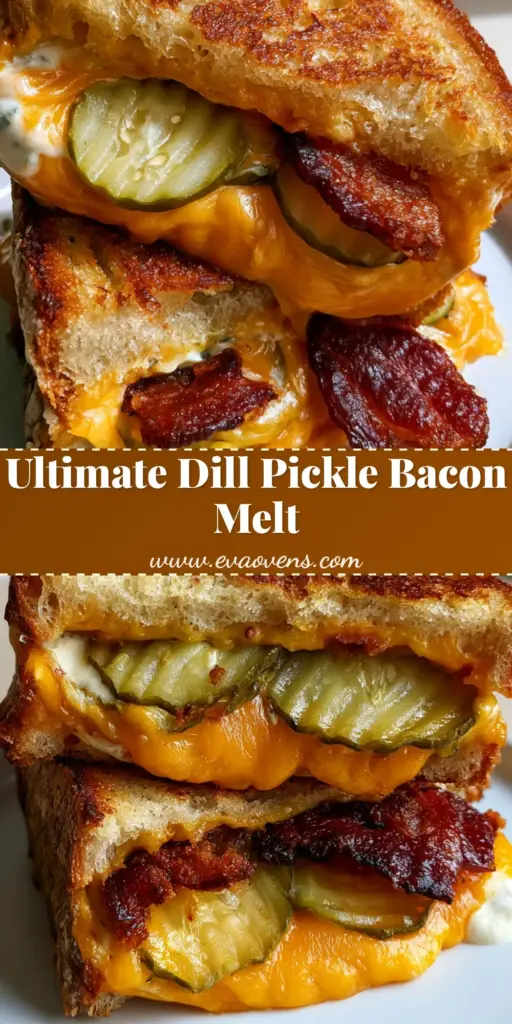 A handheld smartphone photo of two halves of a Dill Pickle Grilled Cheese stacked diagonally, featuring thick sourdough, oozing orange cheddar, and crispy bacon.