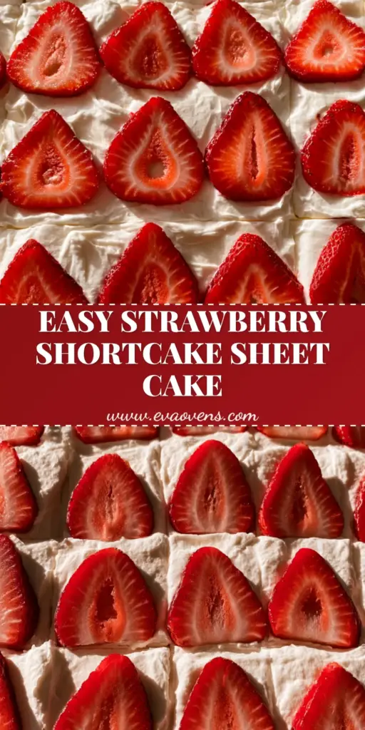A handheld smartphone photo of a 9x13 Strawberry Shortcake Sheet Cake with rows of fresh strawberries and airy whipped cream frosting.