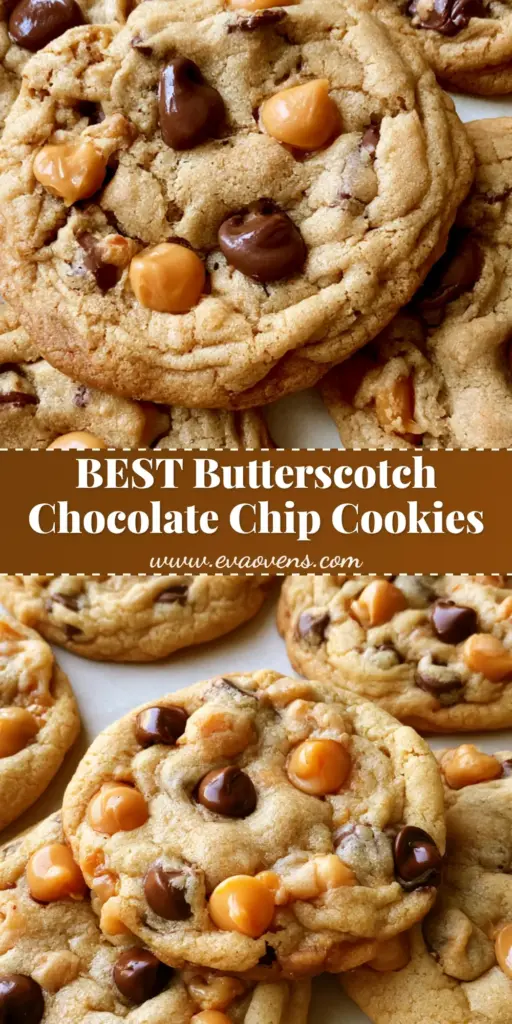 Butterscotch Chocolate Chip Cookies: The Ultimate Soft-Baked Recipe 3 A close-up vertical shot of Butterscotch Chocolate Chip Cookies with crinkled surfaces and melted chips on a light background.
